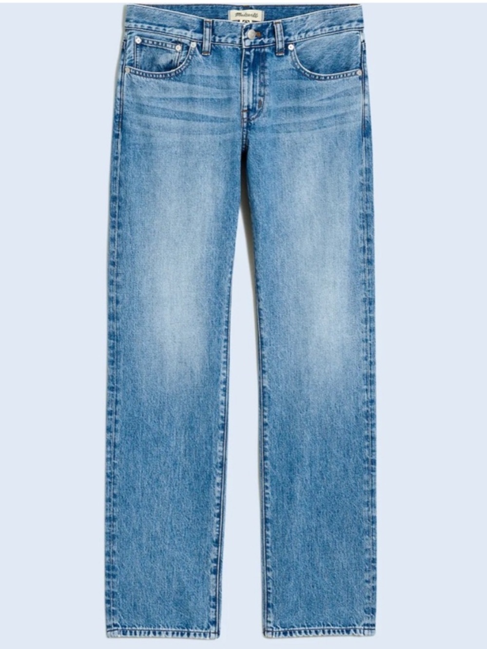 Madewell The Low-Rise '90s Straight Jean in Arlene Wash Blue Size 28